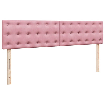 Ottoman-Bett mit Matratzen & LEDs Rosa 200x200 cm Samt