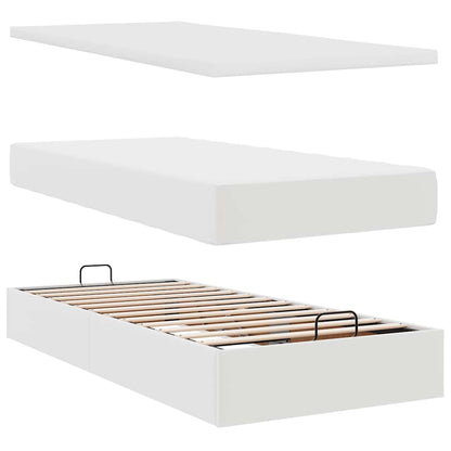 vidaXL Ottoman-Bett mit Matratzen & LEDs Weiß 160x200 cm Kunstleder