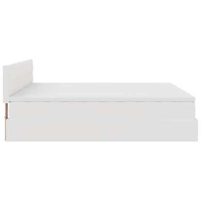 vidaXL Ottoman-Bett mit Matratzen & LEDs Weiß 160x200 cm Kunstleder