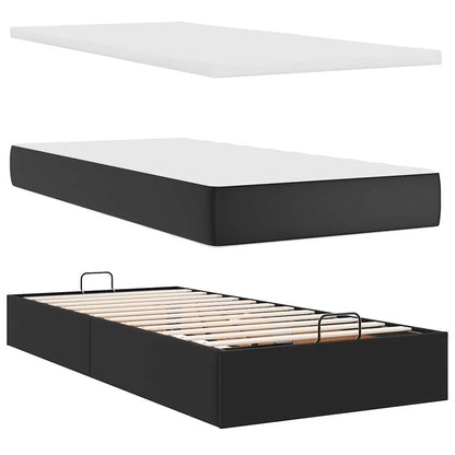 vidaXL Ottoman-Bett mit Matratzen & LEDs Schwarz 180x200 cm Kunstleder