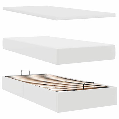 vidaXL Ottoman-Bett mit Matratzen & LEDs Weiß 180x200 cm Kunstleder