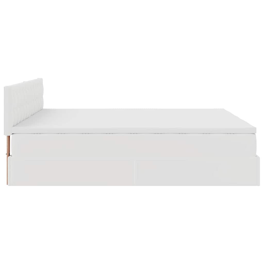 vidaXL Ottoman-Bett mit Matratzen & LEDs Weiß 180x200 cm Kunstleder