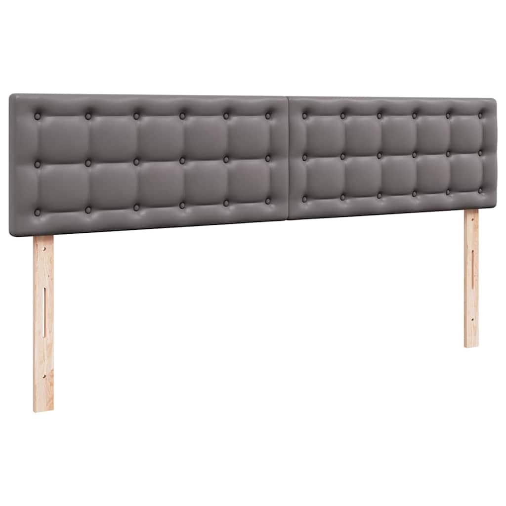 vidaXL Ottoman-Bett mit Matratzen & LEDs Grau 180x200 cm Kunstleder