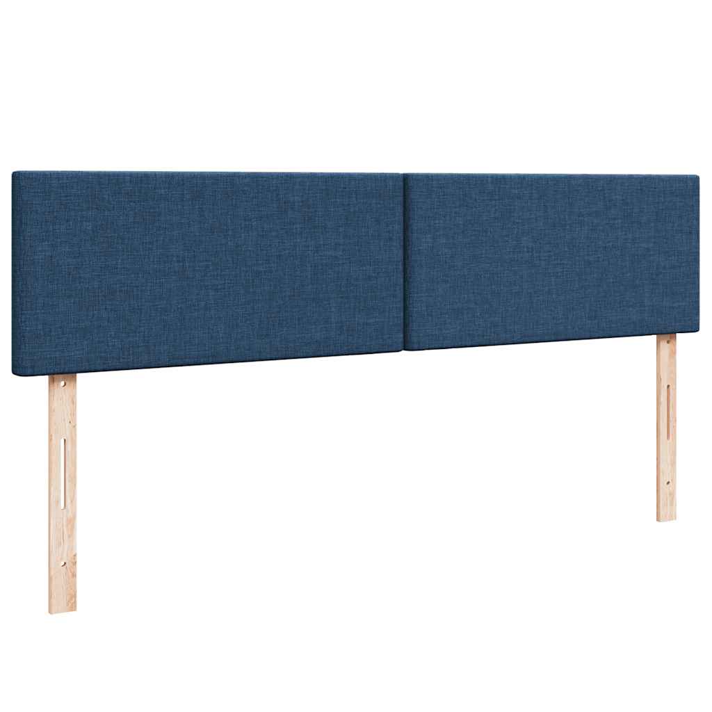 Ottoman-Bett mit Matratzen & LEDs Blau 200x200 cm Stoff