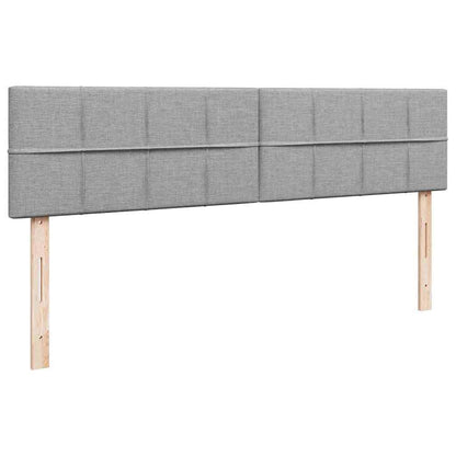 Ottoman-Bett mit Matratzen & LEDs Hellgrau 160x200 cm Stoff