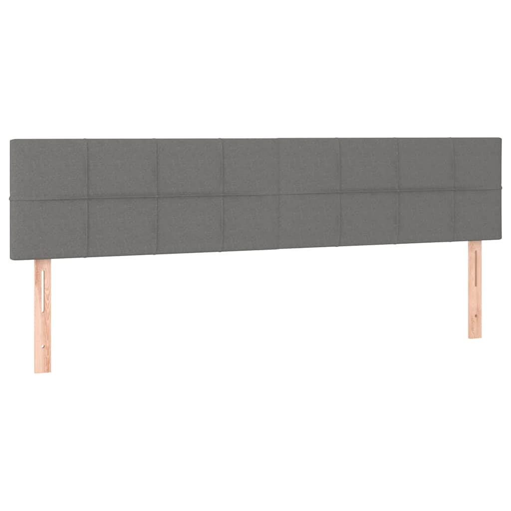 Ottoman-Bett mit Matratzen & LEDs Dunkelgrau 160x200 cm Stoff