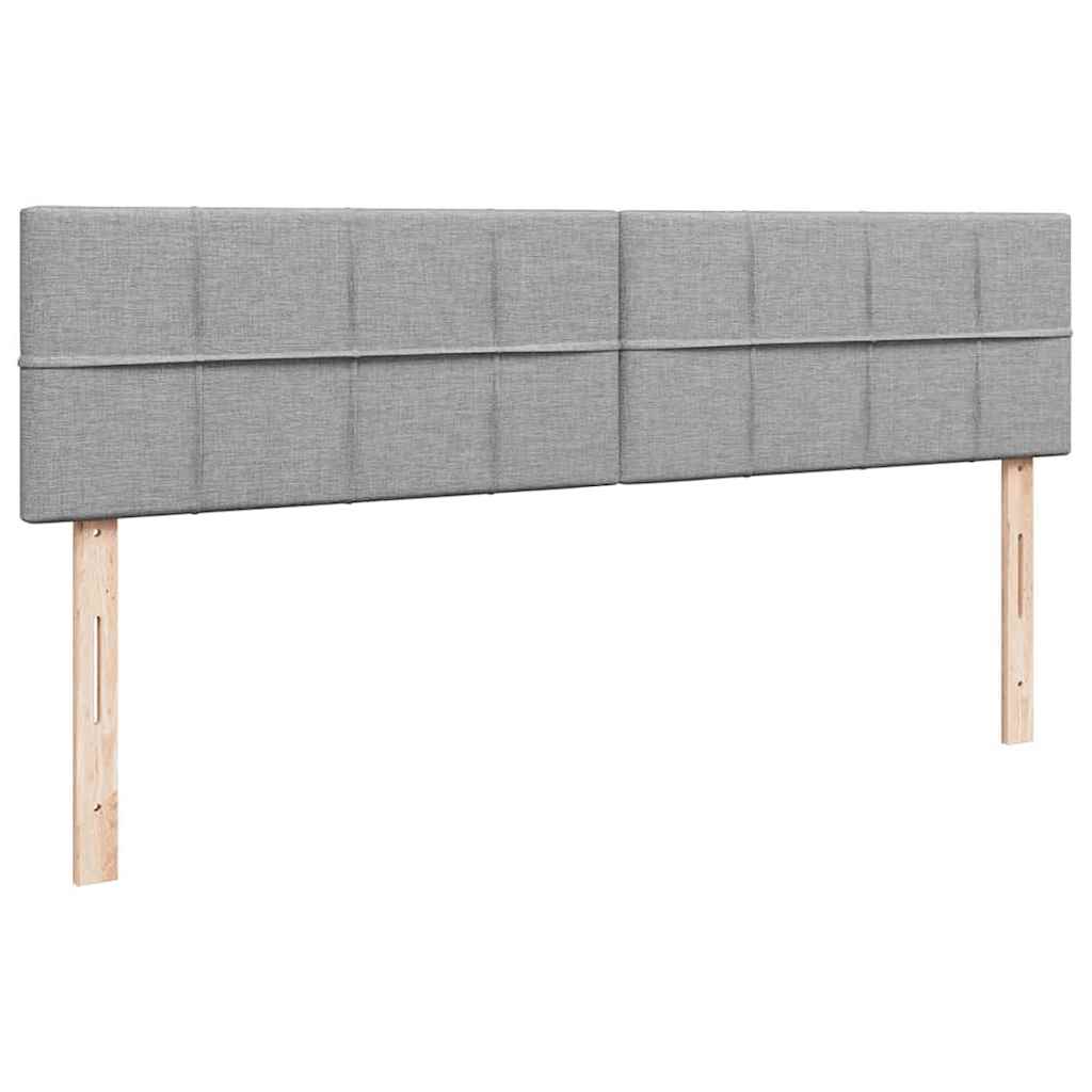 vidaXL Ottoman-Bett mit Matratzen & LEDs Hellgrau 180x200 cm Stoff