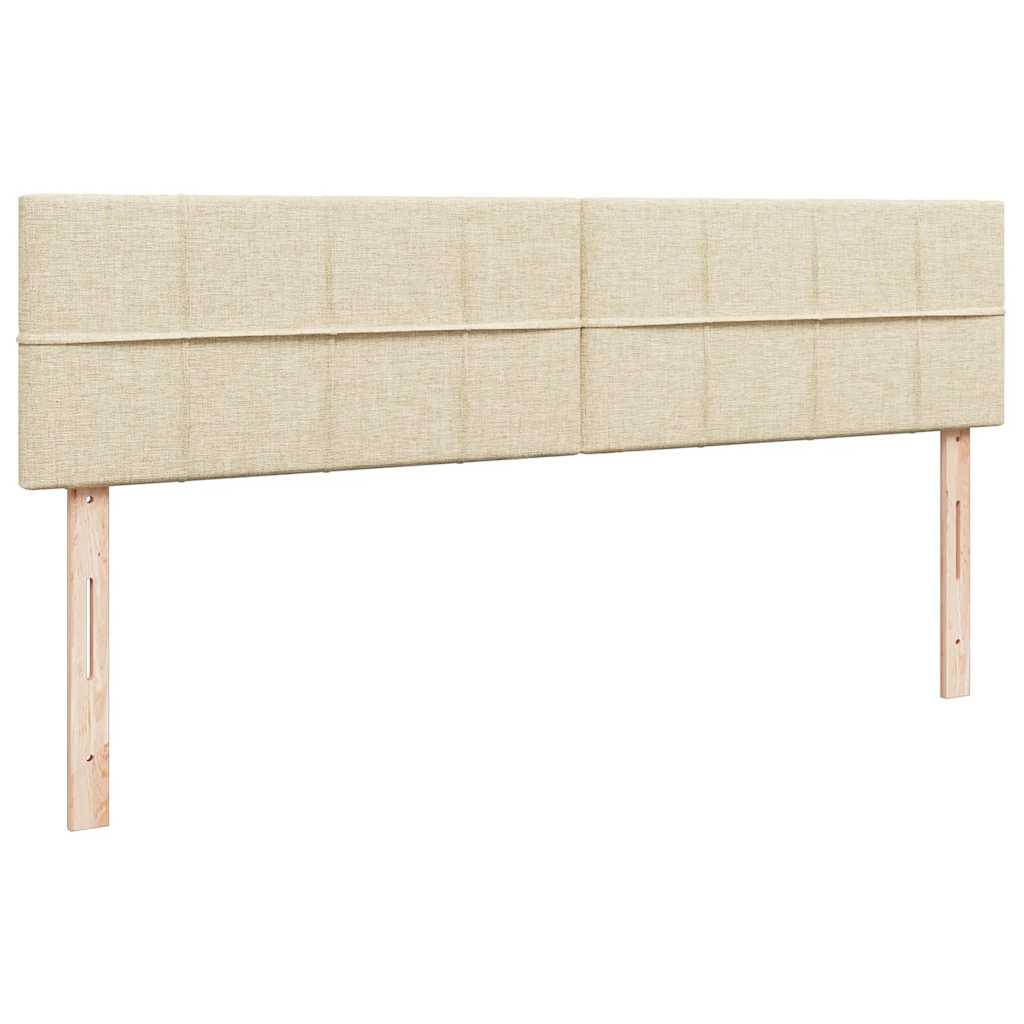 vidaXL Ottoman-Bett mit Matratzen & LEDs Creme 180x200 cm Stoff