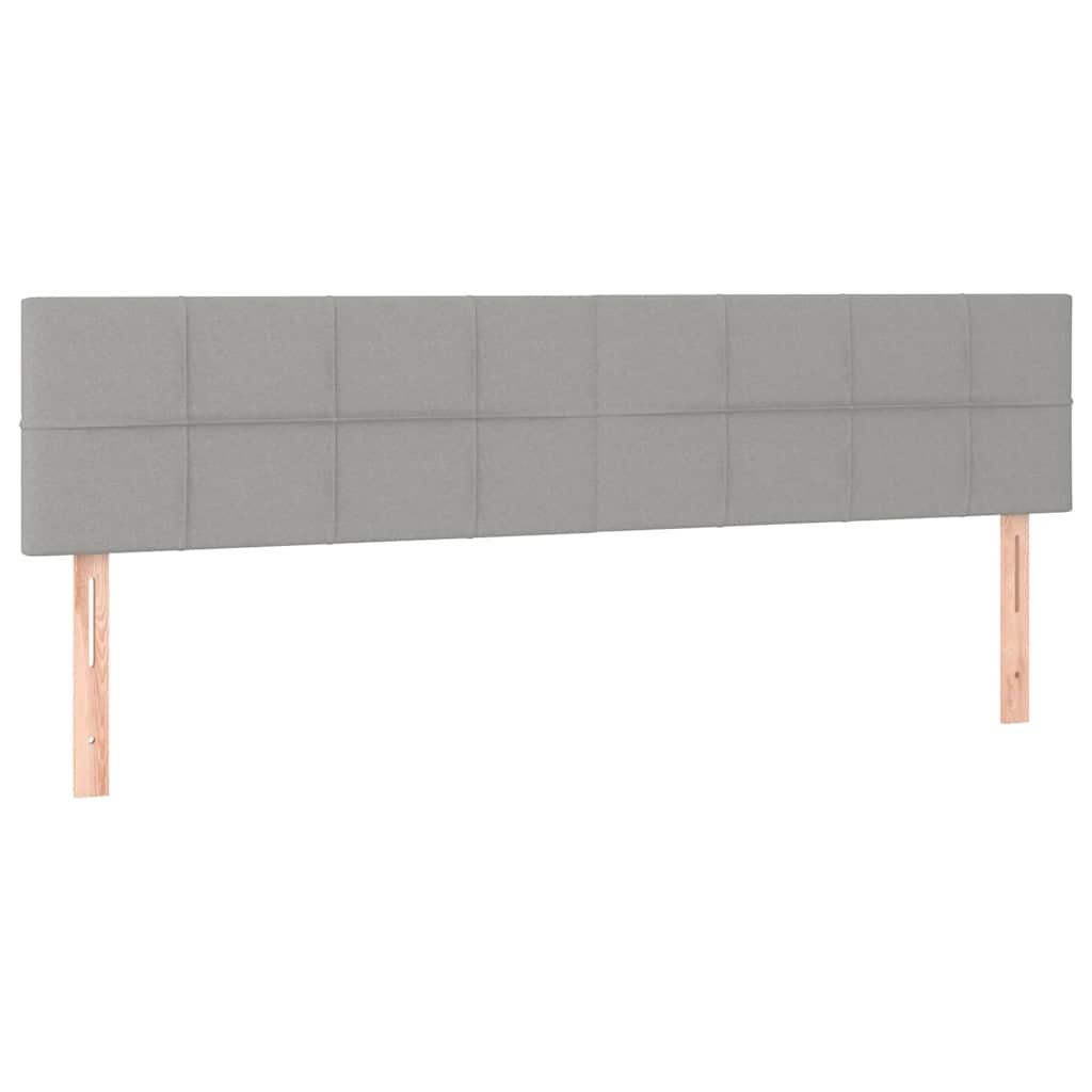 Ottoman-Bett mit Matratzen & LEDs Hellgrau 200x200 cm Stoff