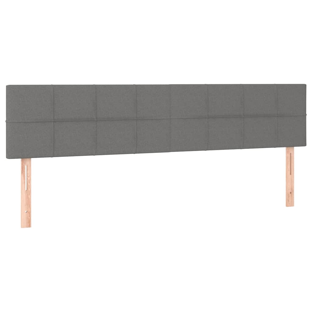 Ottoman-Bett mit Matratzen & LEDs Dunkelgrau 200x200 cm Stoff