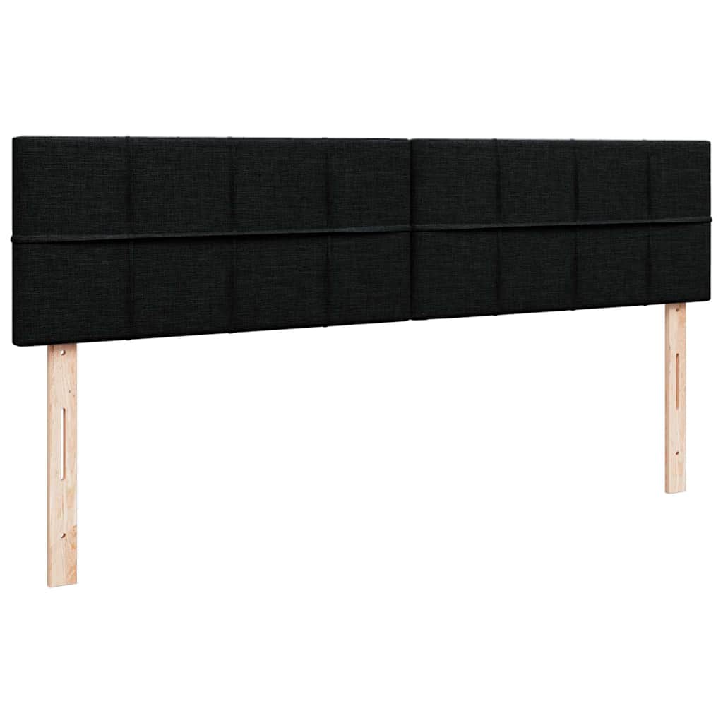 vidaXL Ottoman-Bett mit Matratzen & LEDs Schwarz 200x200 cm Stoff