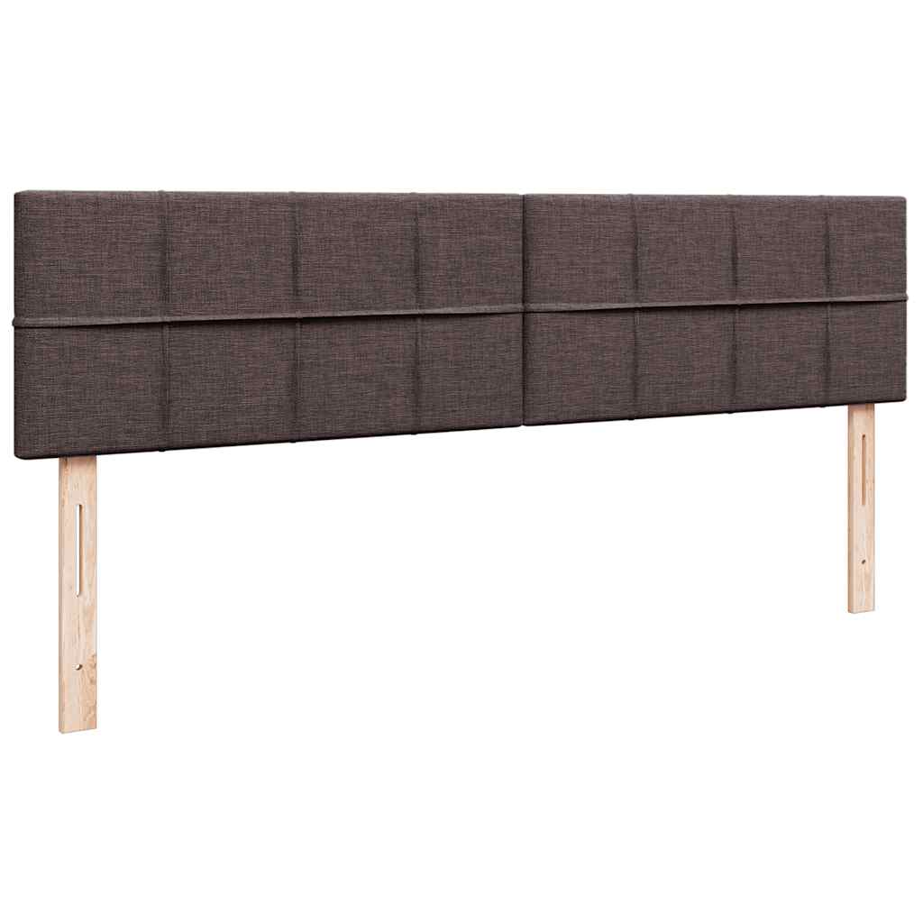 vidaXL Ottoman-Bett mit Matratzen & LEDs Dunkelbraun 200x200 cm Stoff