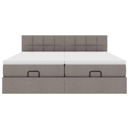 vidaXL Ottoman-Bett mit Matratzen & LEDs Taupe 200x200 cm Stoff