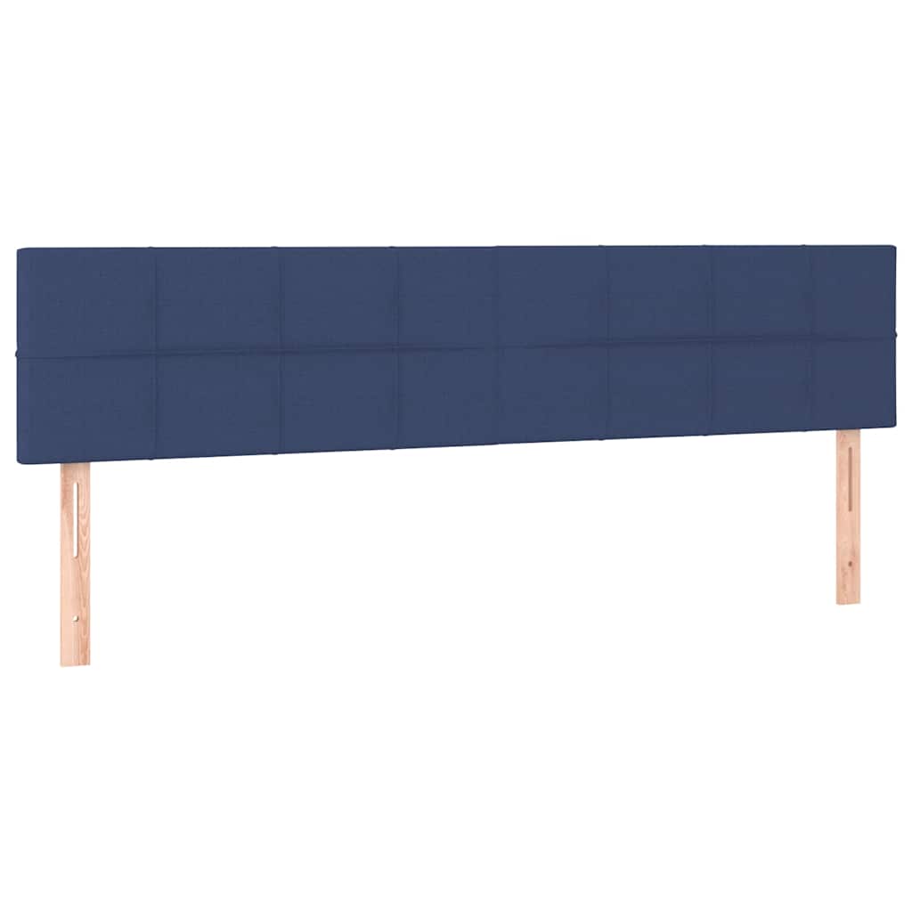 vidaXL Ottoman-Bett mit Matratzen & LEDs Blau 200x200 cm Stoff
