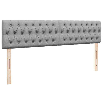 Ottoman-Bett mit Matratzen & LEDs Hellgrau 160x200 cm Stoff