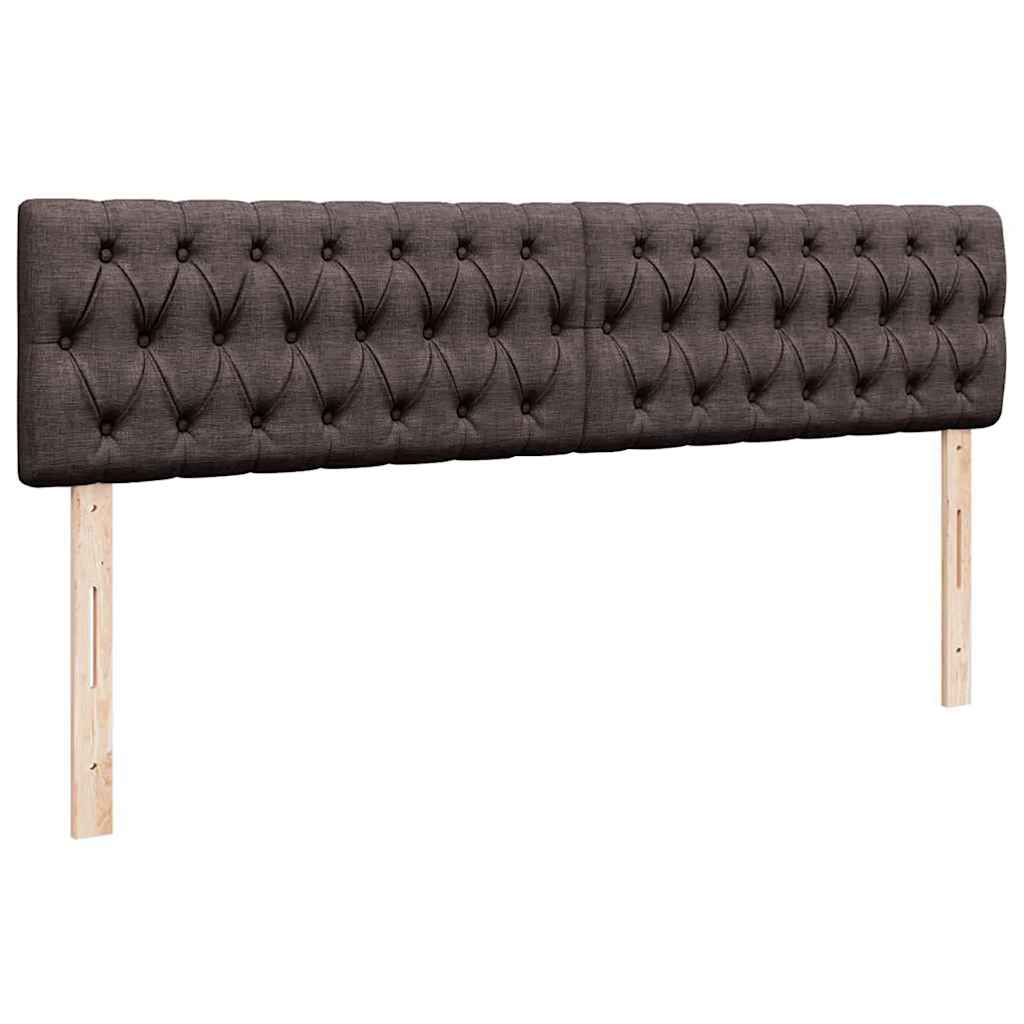Ottoman-Bett mit Matratzen & LEDs Dunkelbraun 180x200 cm Stoff