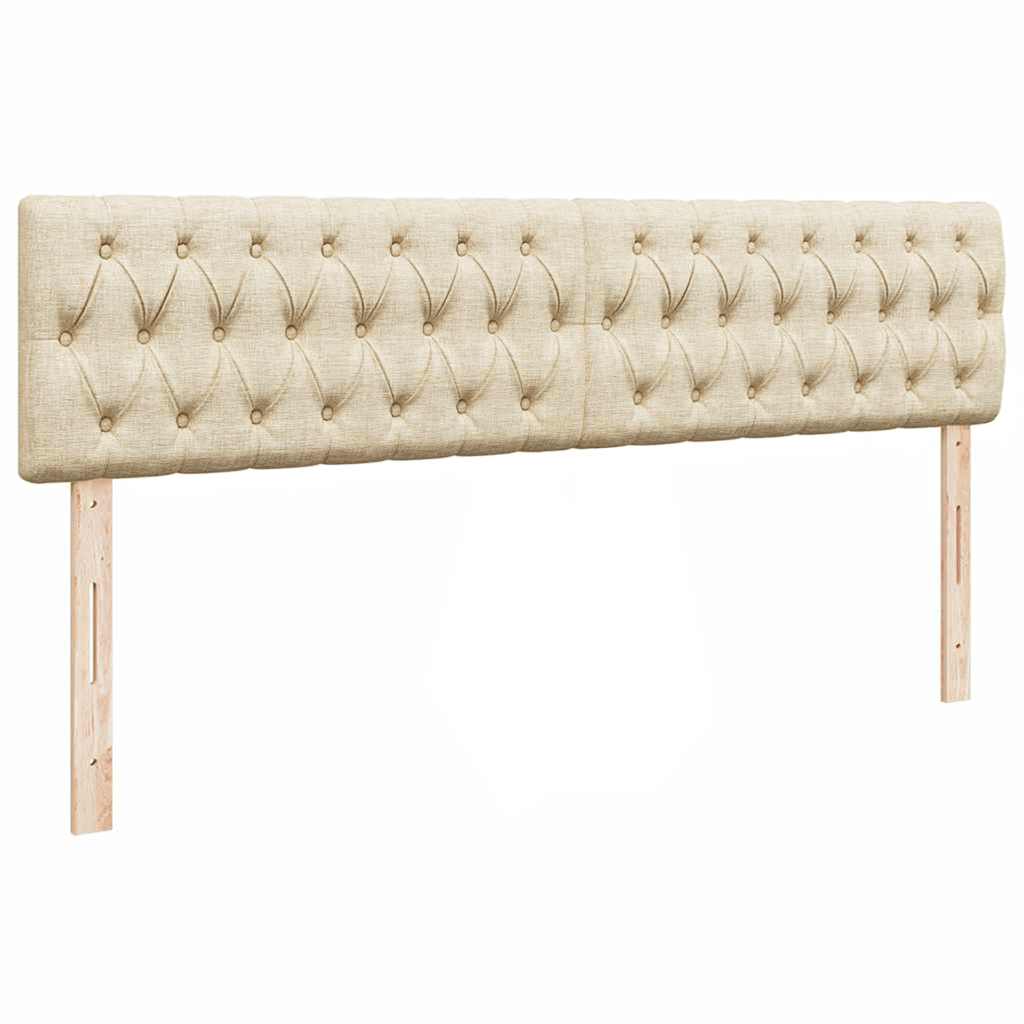 vidaXL Ottoman-Bett mit Matratzen & LEDs Creme 180x200 cm Stoff
