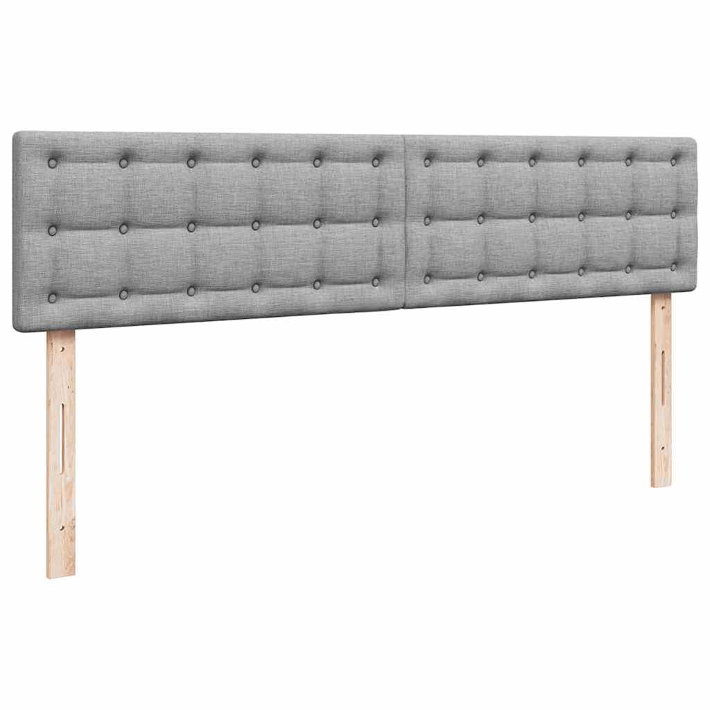 Ottoman-Bett mit Matratzen & LEDs Hellgrau 160x200 cm Stoff