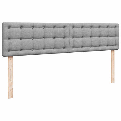 Ottoman-Bett mit Matratzen & LEDs Hellgrau 160x200 cm Stoff