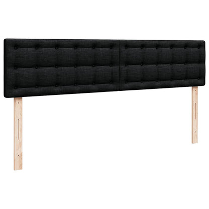 Ottoman-Bett mit Matratzen & LEDs Schwarz 160x200 cm Stoff