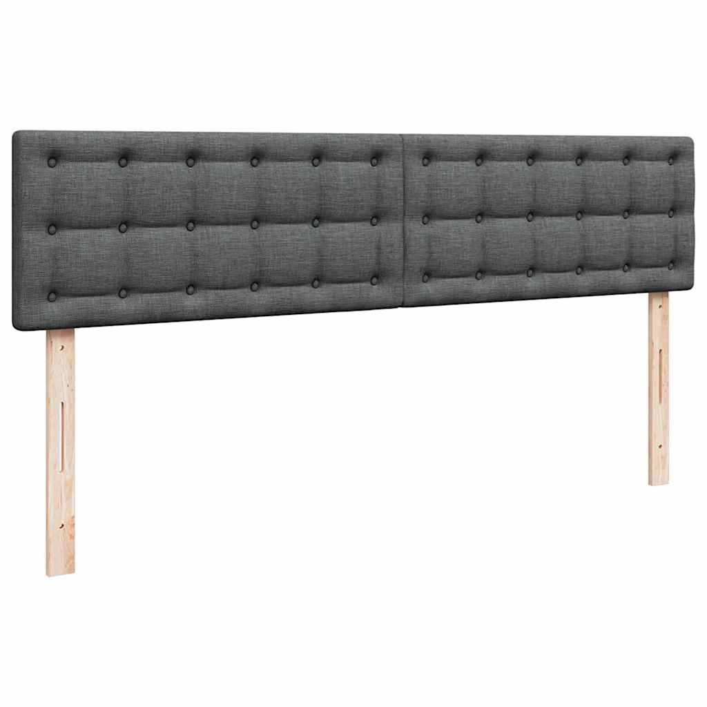 Ottoman-Bett mit Matratzen & LEDs Dunkelgrau 180x200 cm Stoff