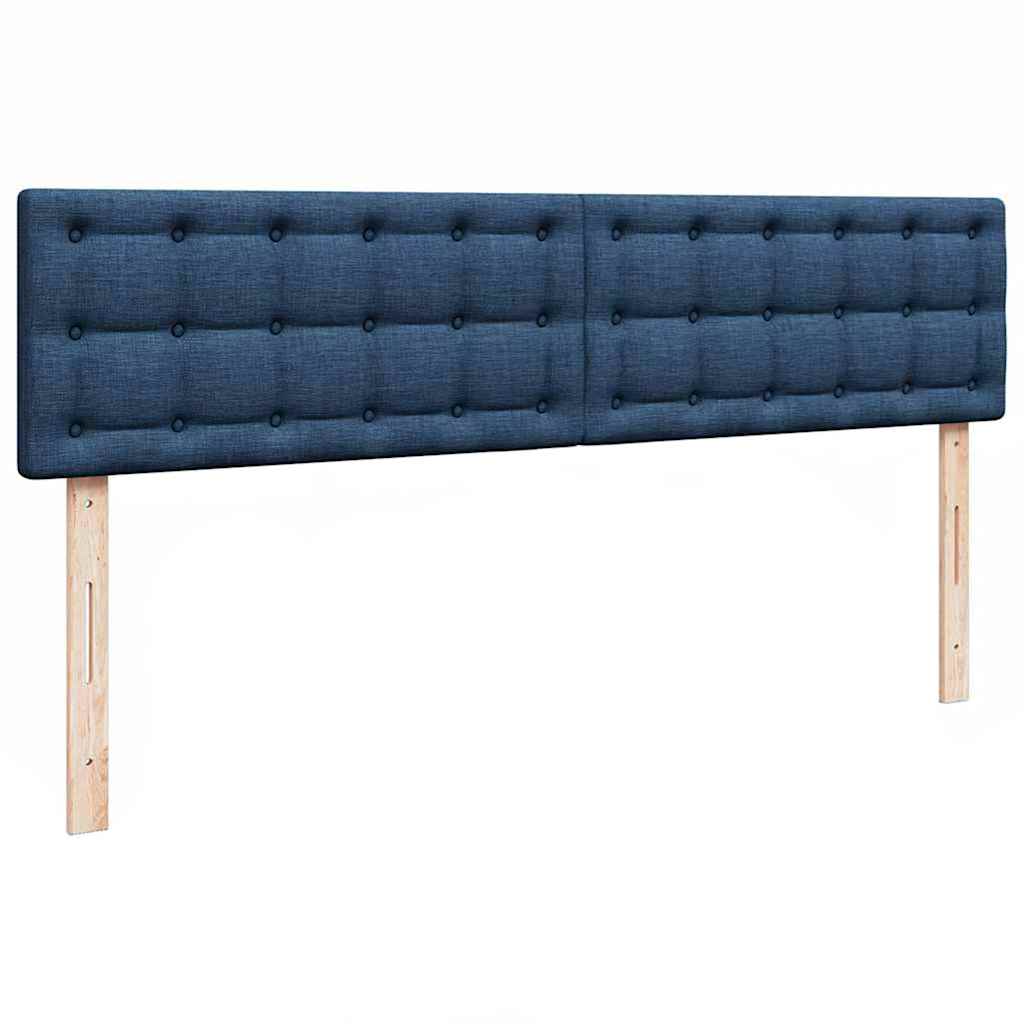 vidaXL Ottoman-Bett mit Matratzen & LEDs Blau 180x200 cm Stoff