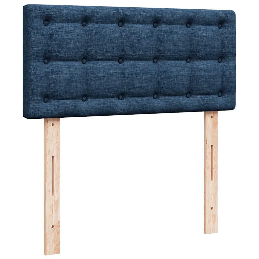 vidaXL Ottoman-Bett mit Matratzen & LEDs Blau 200x200 cm Stoff