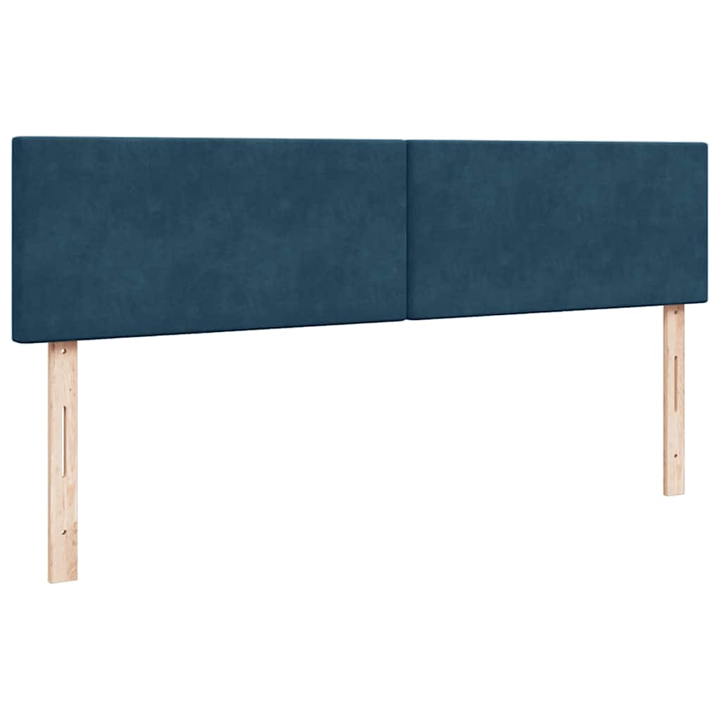 vidaXL Ottoman-Bett mit Matratzen & LEDs Dunkelblau 160x200 cm Samt