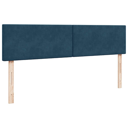 vidaXL Ottoman-Bett mit Matratzen & LEDs Dunkelblau 160x200 cm Samt