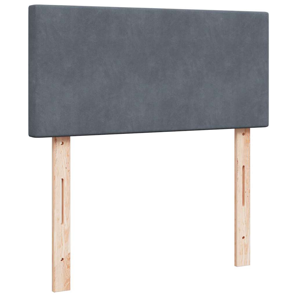 vidaXL Ottoman-Bett mit Matratzen & LEDs Dunkelgrau 180x200 cm Samt