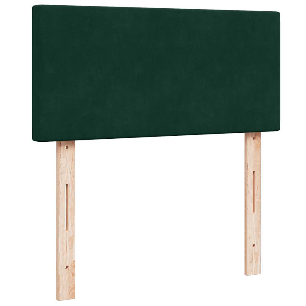 vidaXL Ottoman-Bett mit Matratzen & LEDs Dunkelgrün 200x200 cm Samt