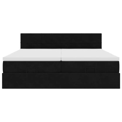 vidaXL Lit ottoman avec matelas et LED Noir 160x200 cm Velours