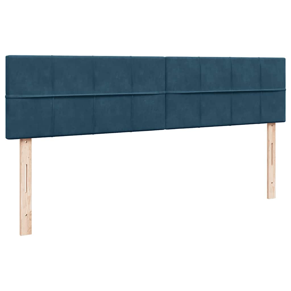 Ottoman-Bett mit Matratzen & LEDs Dunkelblau 160x200 cm Samt