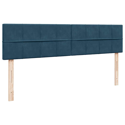 Ottoman-Bett mit Matratzen & LEDs Dunkelblau 160x200 cm Samt