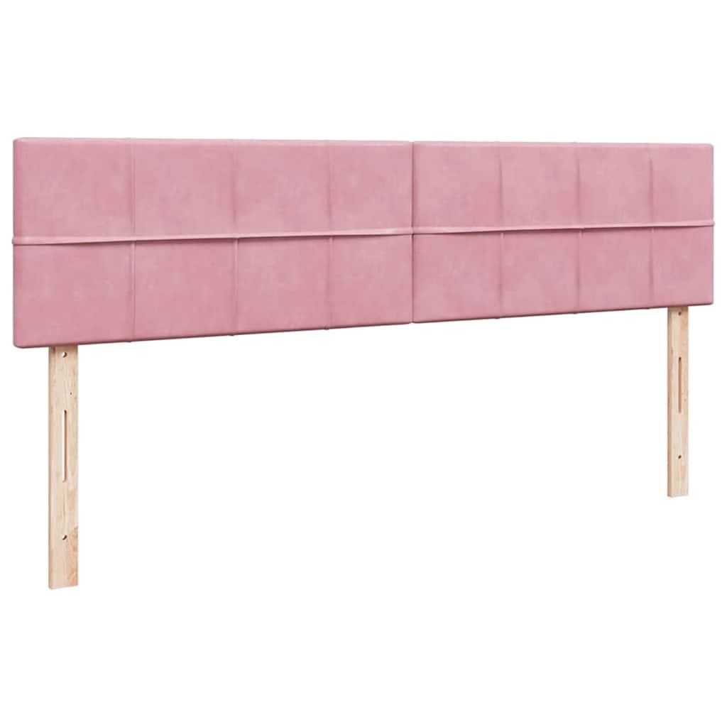 Ottoman-Bett mit Matratzen & LEDs Rosa 160x200 cm Samt