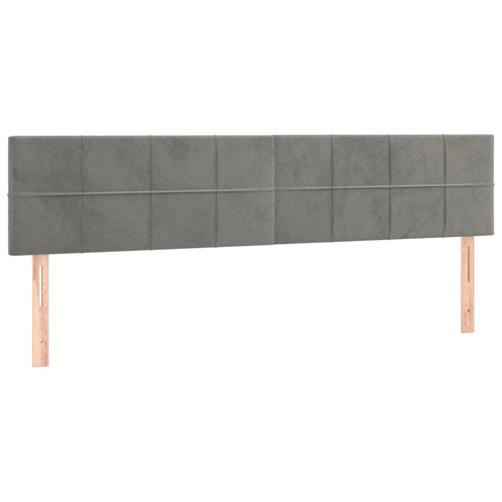 vidaXL Ottoman-Bett mit Matratzen & LEDs Hellgrau 180x200 cm Samt