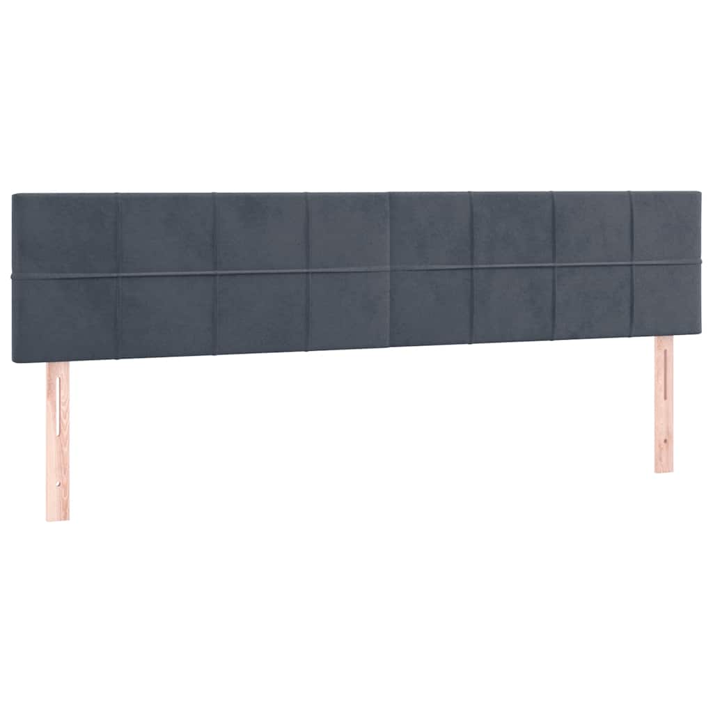 vidaXL Ottoman-Bett mit Matratzen & LEDs Dunkelgrau 180x200 cm Samt