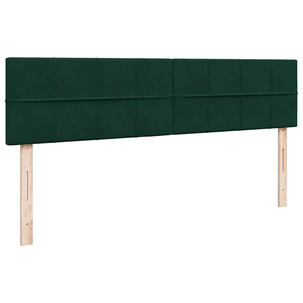 Ottoman-Bett mit Matratzen & LEDs Dunkelgrün 180x200 cm Samt