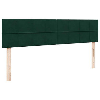 Ottoman-Bett mit Matratzen & LEDs Dunkelgrün 180x200 cm Samt