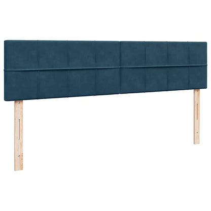 Ottoman-Bett mit Matratzen & LEDs Dunkelblau 180x200 cm Samt