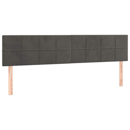 vidaXL Ottoman-Bett mit Matratzen & LEDs Dunkelgrau 200x200 cm Samt