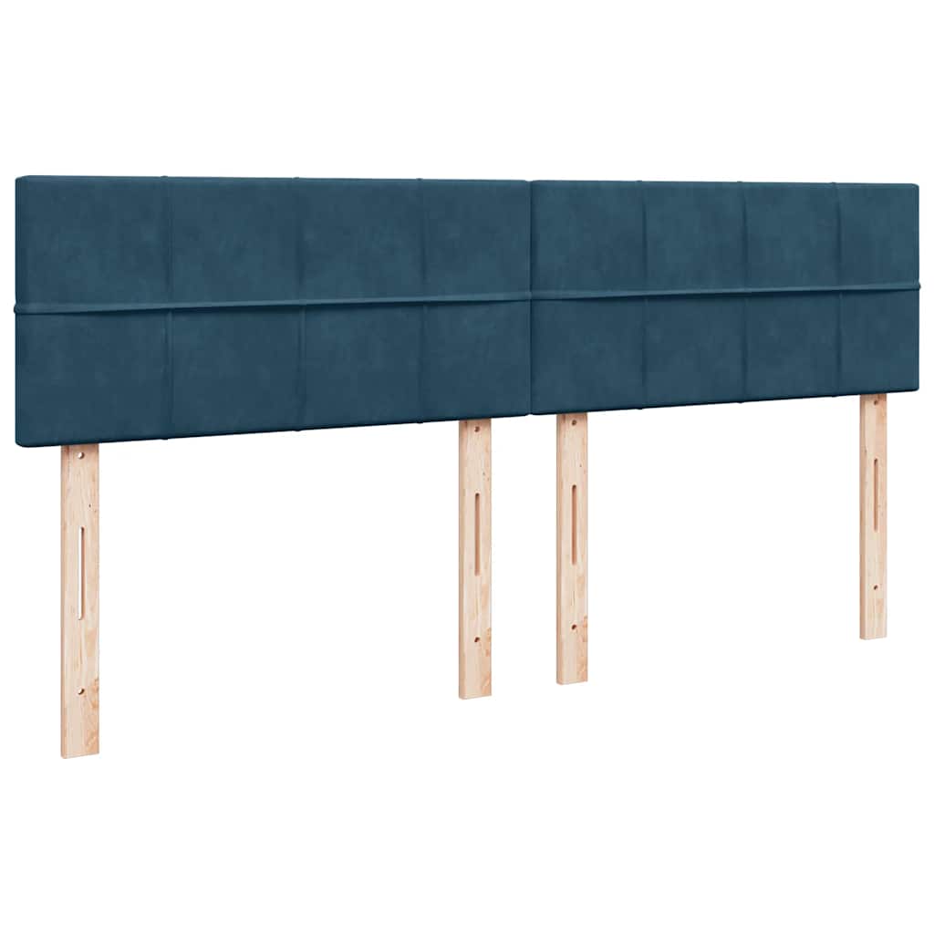 vidaXL Lit ottoman avec matelas et LED Bleu foncé 200x200 cm Velours