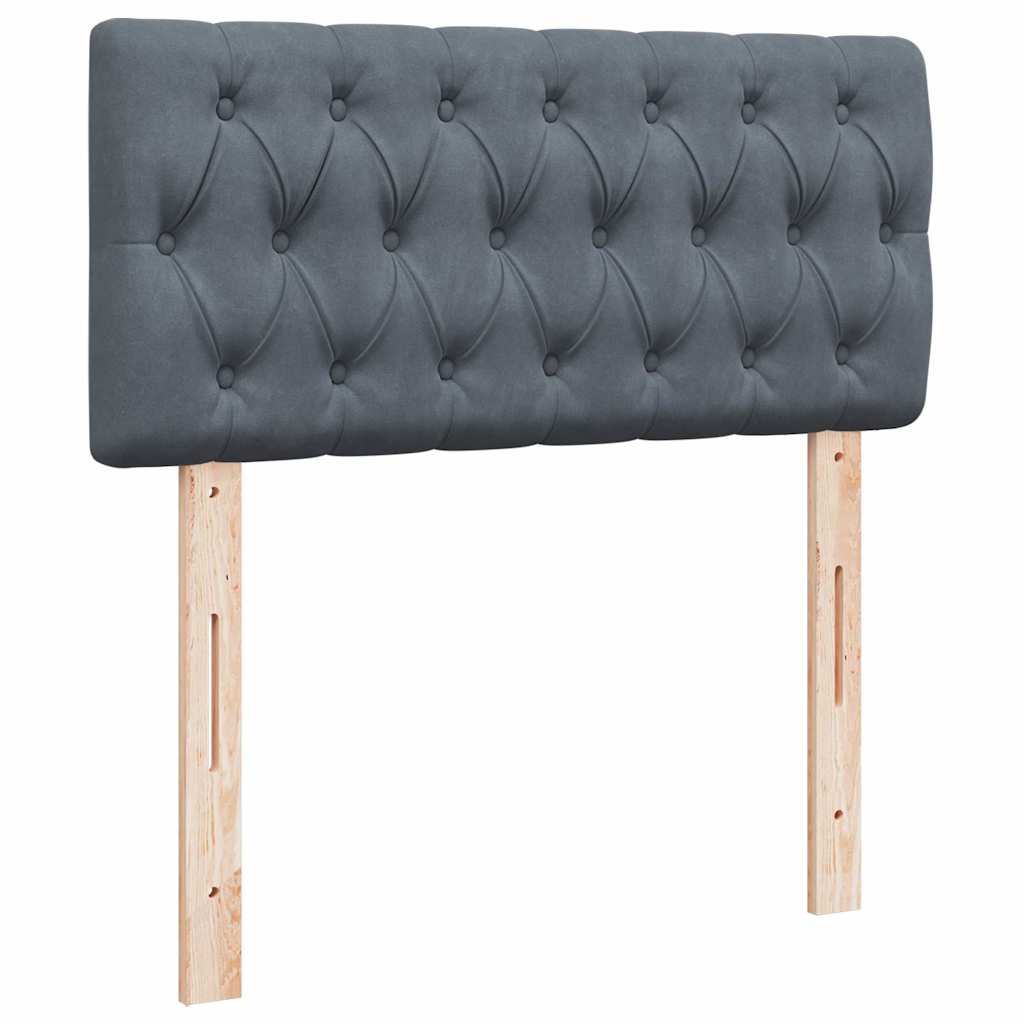 vidaXL Ottoman-Bett mit Matratzen & LEDs Dunkelgrau 160x200 cm Samt