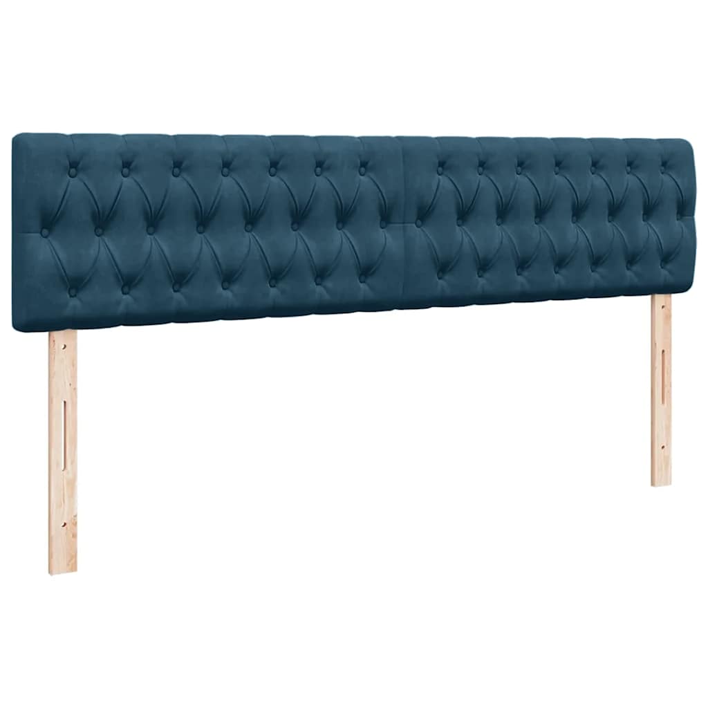 vidaXL Ottoman-Bett mit Matratzen & LEDs Dunkelblau 160x200 cm Samt