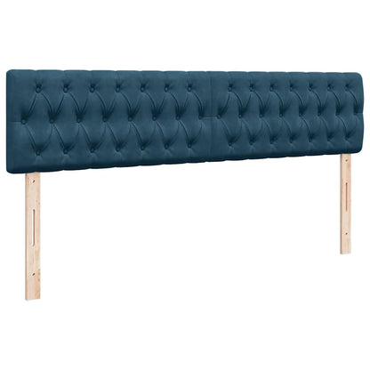 vidaXL Ottoman-Bett mit Matratzen & LEDs Dunkelblau 160x200 cm Samt