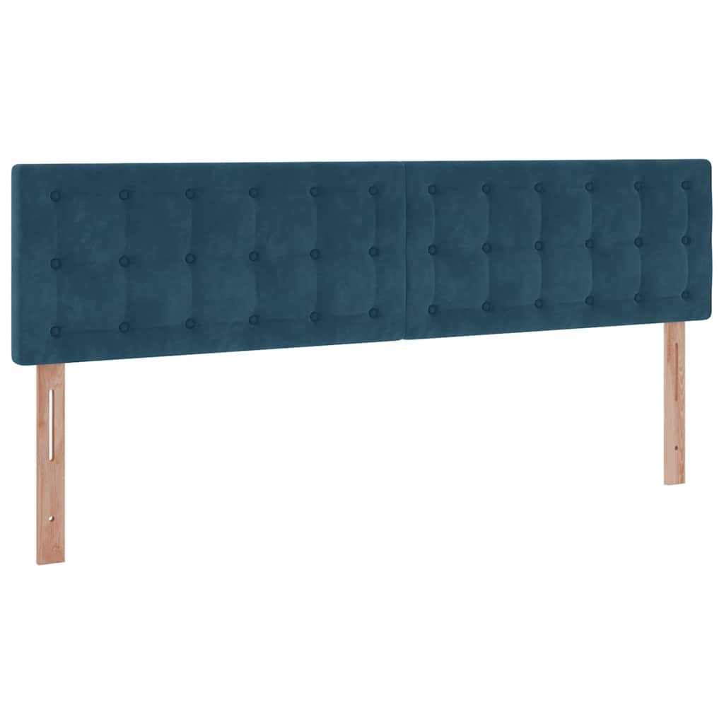 vidaXL Ottoman-Bett mit Matratzen & LED Dunkelblau 200x200 cm Samt