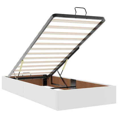 vidaXL Ottoman-Bett mit Matratze Weiß 90x190 cm Kunstleder