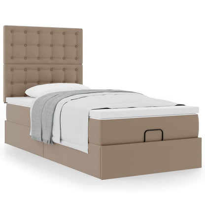 vidaXL Ottoman-Bett mit Matratze Cappuccino-Braun 90x190 cm Kunstleder