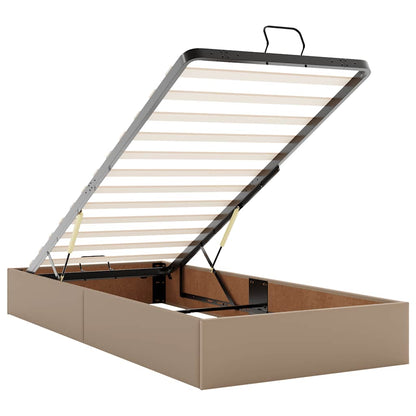 vidaXL Ottoman-Bett mit Matratze Cappuccino-Braun 100x200cm Kunstleder
