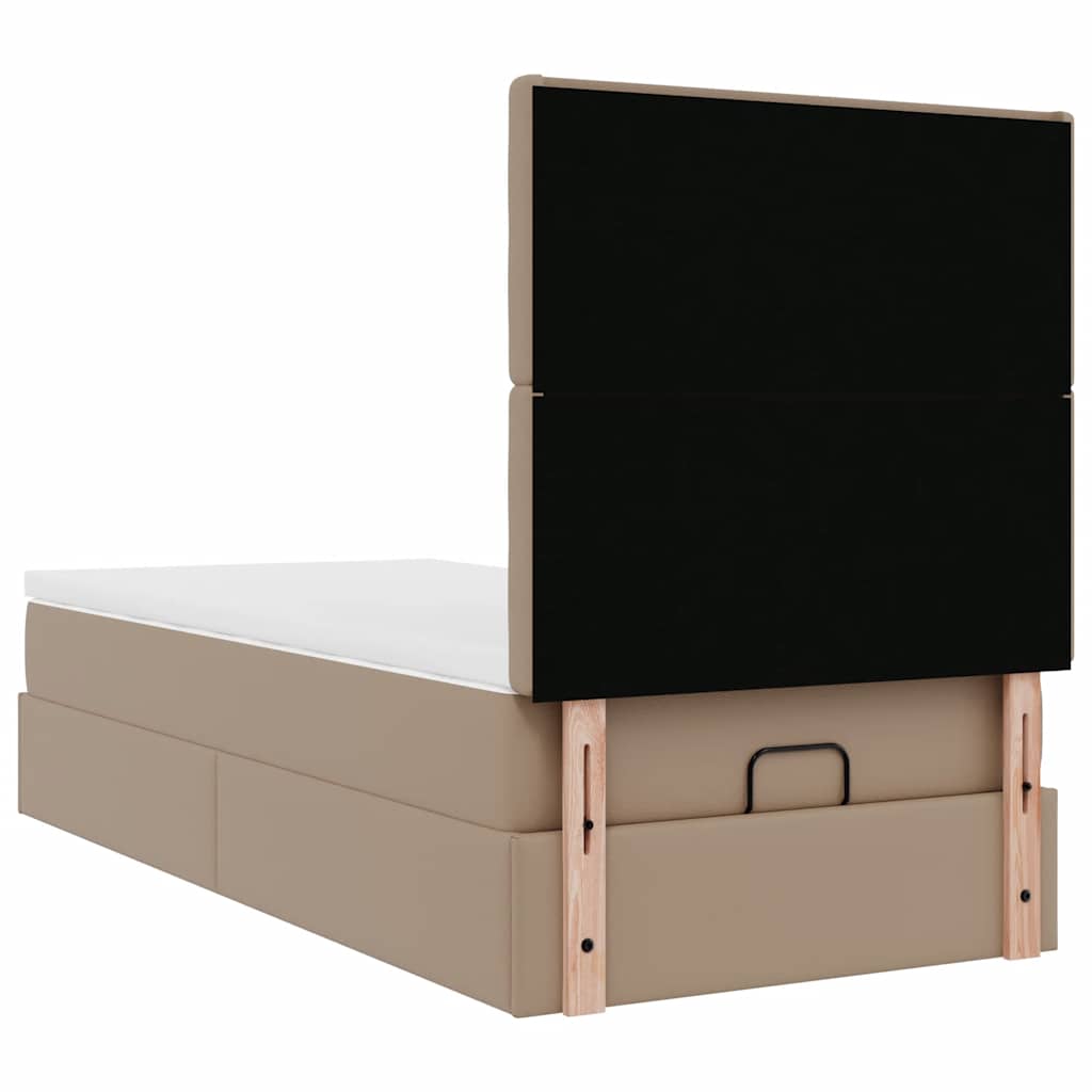 vidaXL Ottoman-Bett mit Matratze Cappuccino-Braun 100x200cm Kunstleder